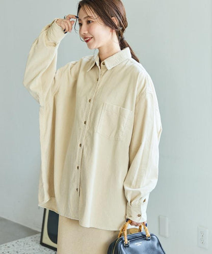 燈芯絨寬鬆襯衫