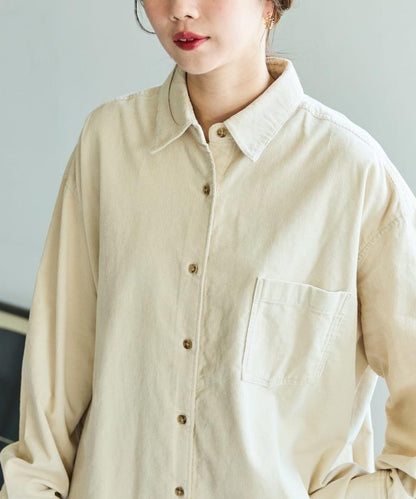 燈芯絨寬鬆襯衫