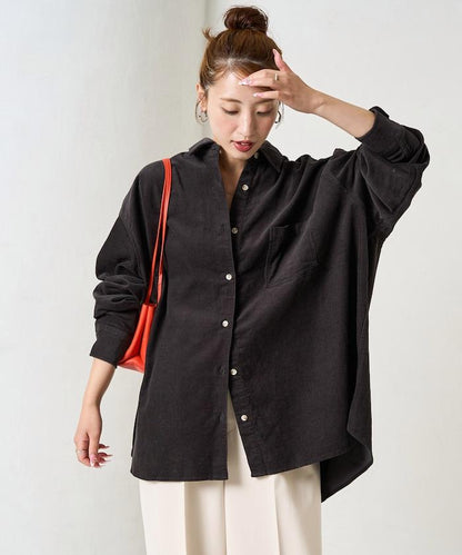 燈芯絨寬鬆襯衫