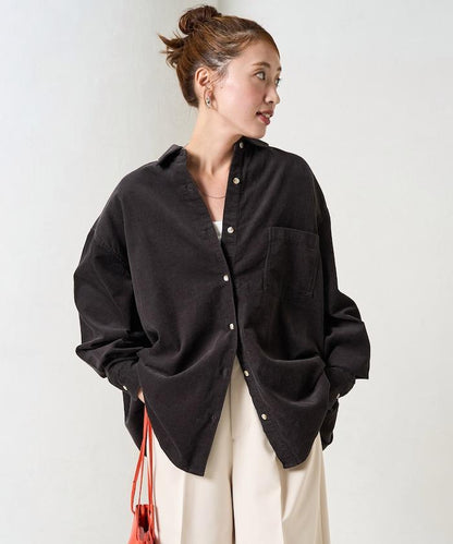 燈芯絨寬鬆襯衫