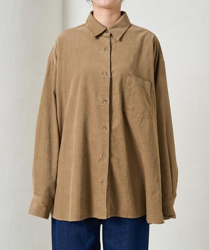 燈芯絨寬鬆襯衫