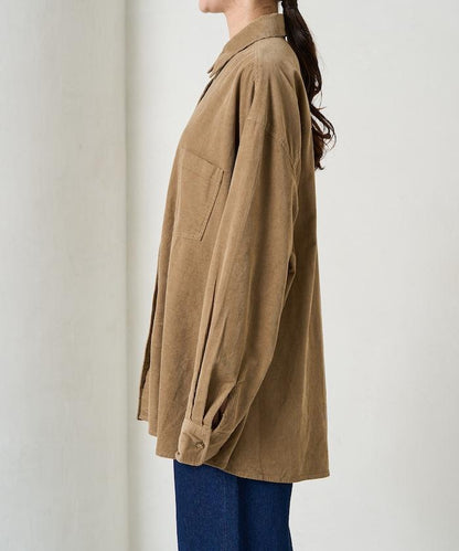 燈芯絨寬鬆襯衫
