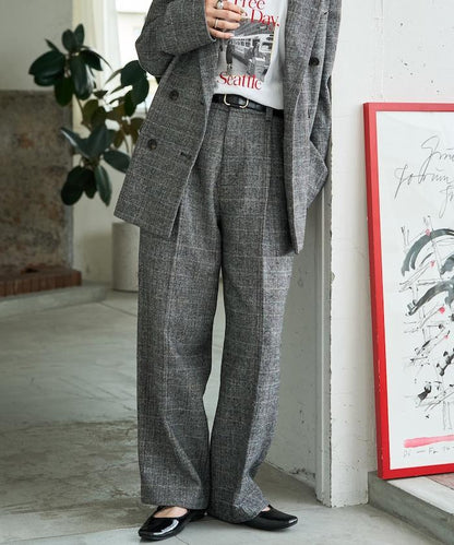 人字紋格子長褲（可搭配套裝）