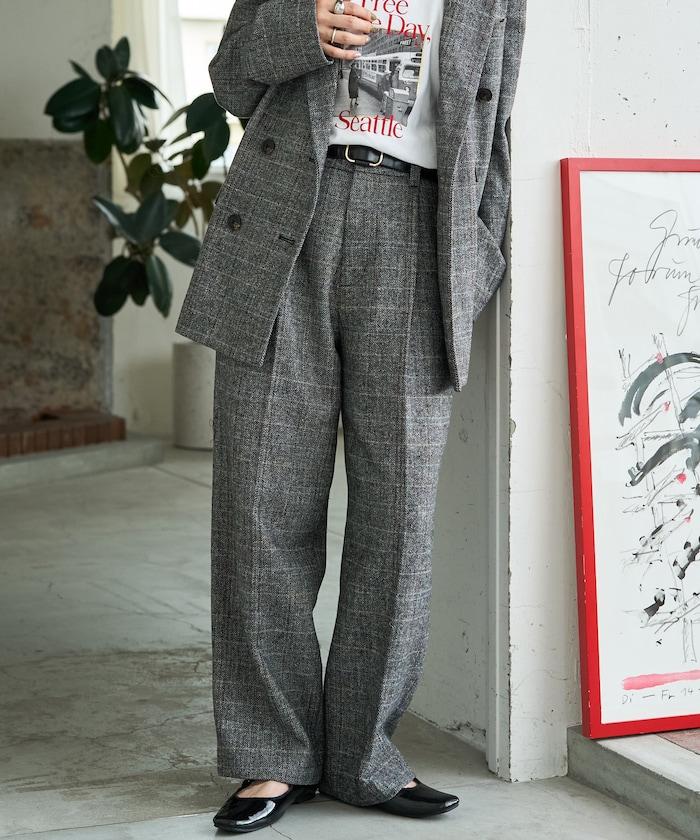 人字紋格子長褲（可搭配套裝）