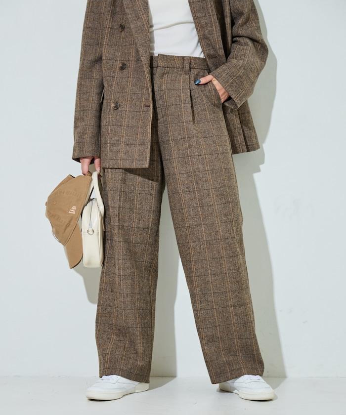 人字紋格子長褲（可搭配套裝）