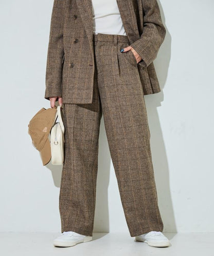 人字紋格子長褲（可搭配套裝）