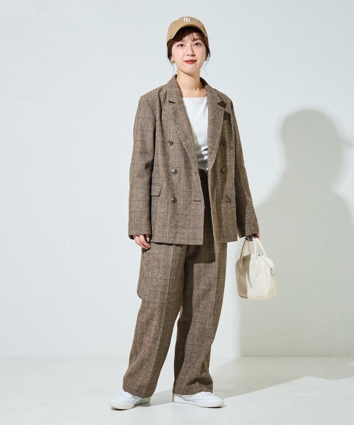 人字紋格子長褲（可搭配套裝）