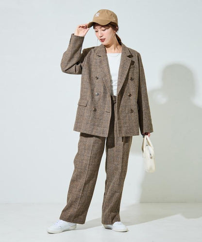 人字紋格子長褲（可搭配套裝）