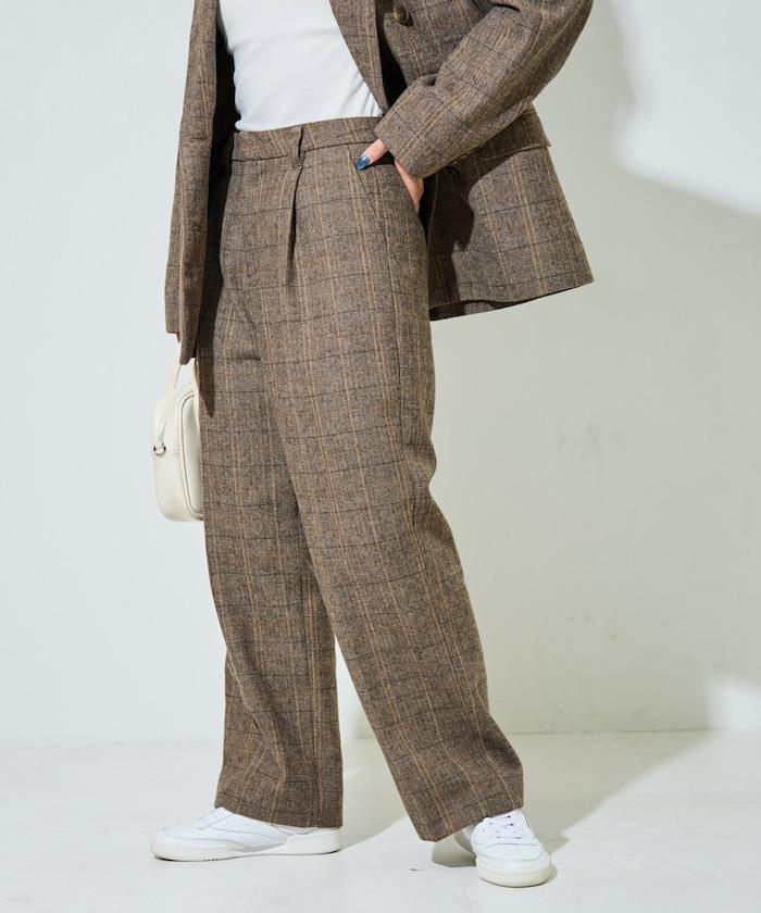 人字紋格子長褲（可搭配套裝）