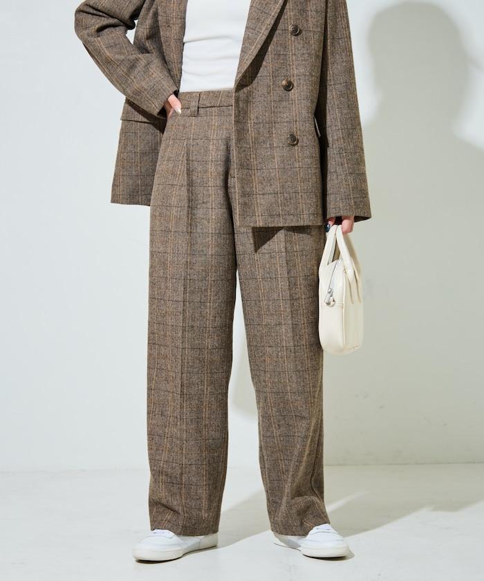 人字紋格子長褲（可搭配套裝）