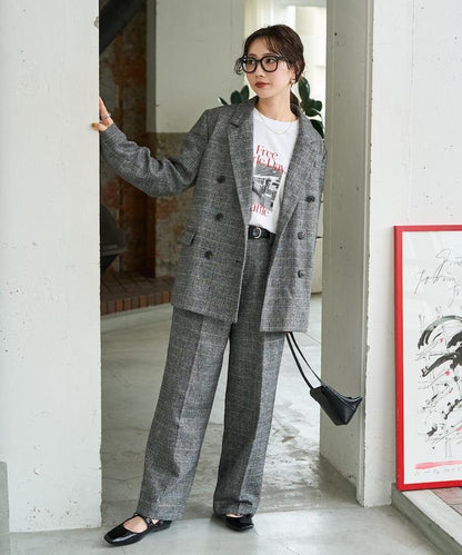 人字紋格子長褲（可搭配套裝）