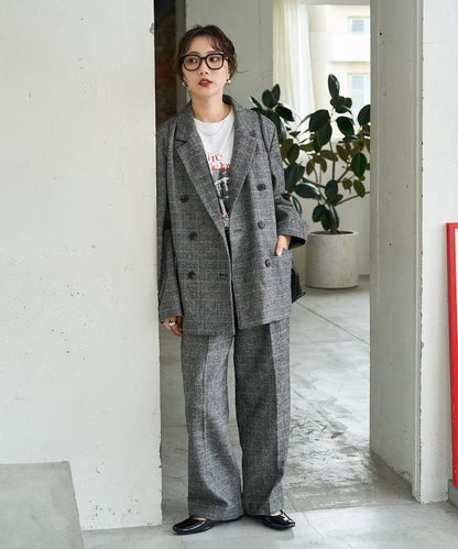 人字紋格子長褲（可搭配套裝）