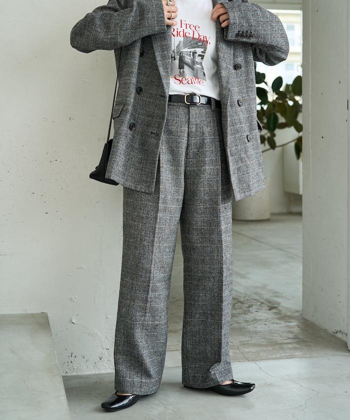 人字紋格子長褲（可搭配套裝）