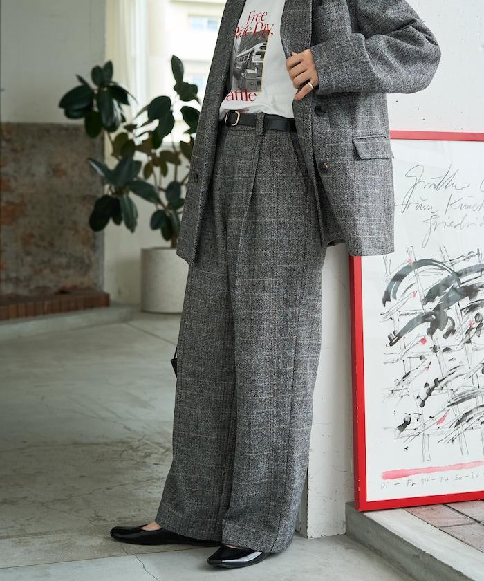 人字紋格子長褲（可搭配套裝）