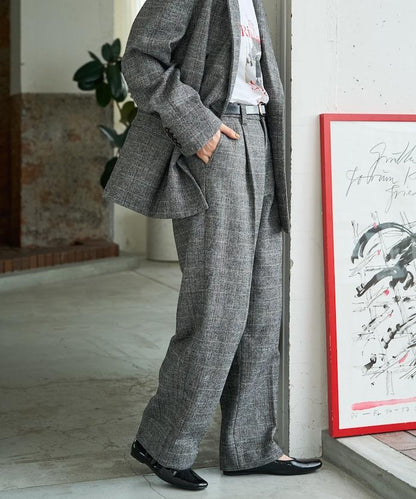人字紋格子長褲（可搭配套裝）