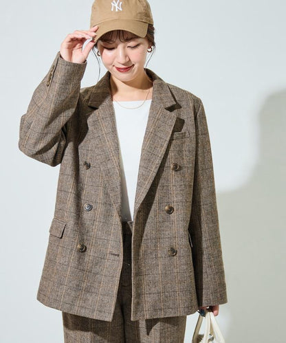 人字紋格子西裝外套（可搭配套裝）