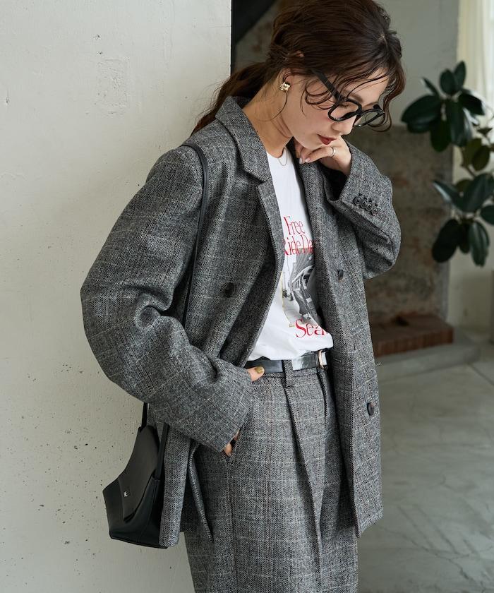 人字紋格子西裝外套（可搭配套裝）