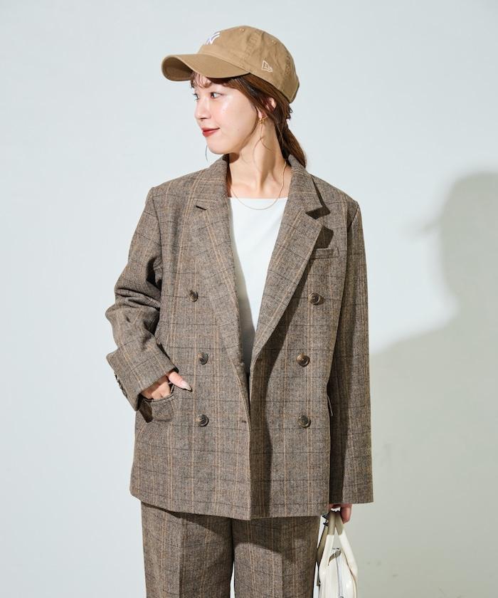 人字紋格子西裝外套（可搭配套裝）