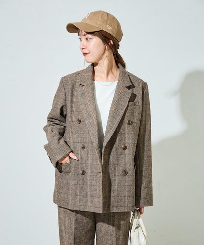 人字紋格子西裝外套（可搭配套裝）