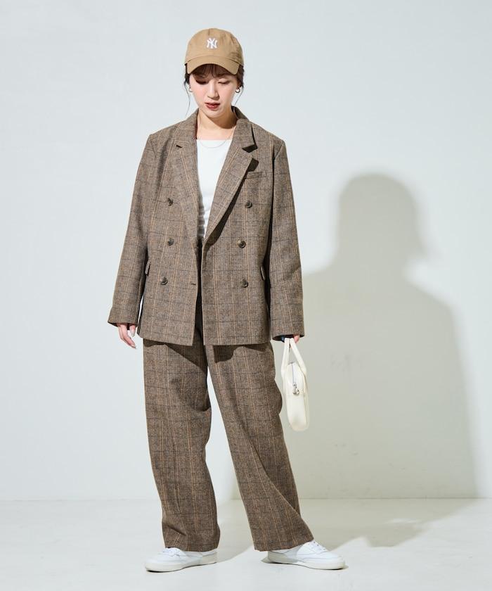 人字紋格子西裝外套（可搭配套裝）