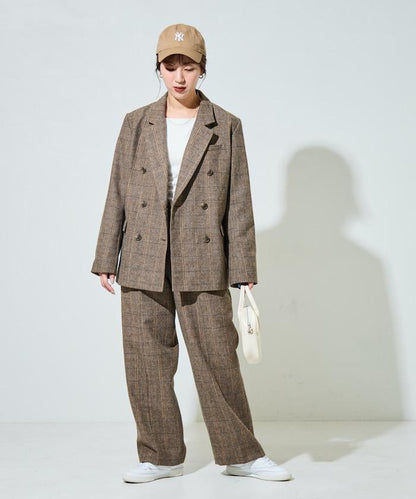 人字紋格子西裝外套（可搭配套裝）