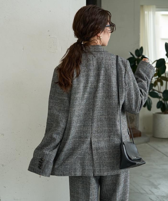 人字紋格子西裝外套（可搭配套裝）