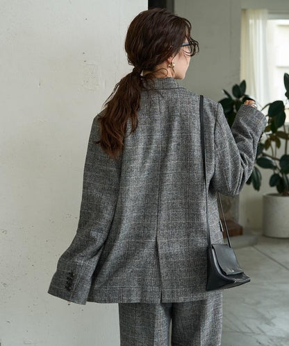 人字紋格子西裝外套（可搭配套裝）