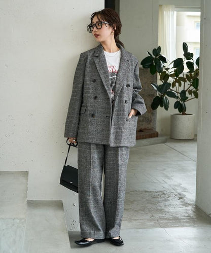 人字紋格子西裝外套（可搭配套裝）