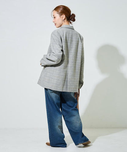 人字紋格子西裝外套（可搭配套裝）