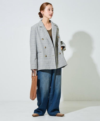 人字紋格子西裝外套（可搭配套裝）