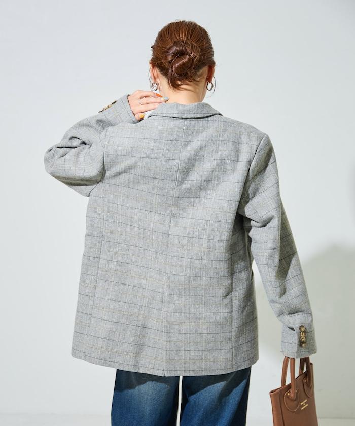 人字紋格子西裝外套（可搭配套裝）