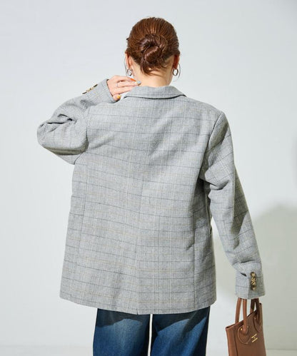 人字紋格子西裝外套（可搭配套裝）