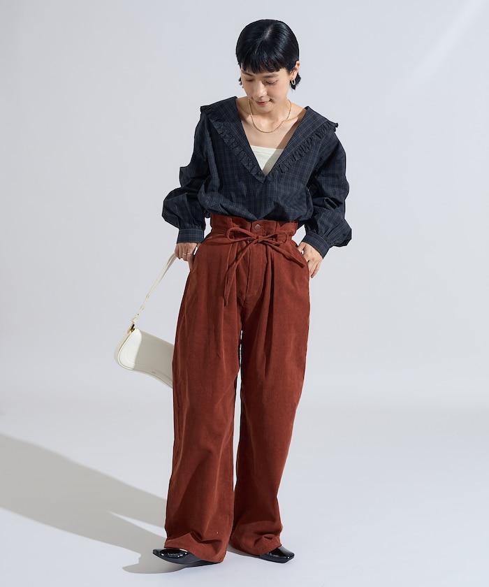 格紋水手領襯衫