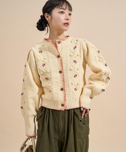花卉刺繡開衫
