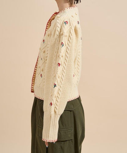 花卉刺繡開衫
