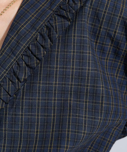 格紋水手領襯衫