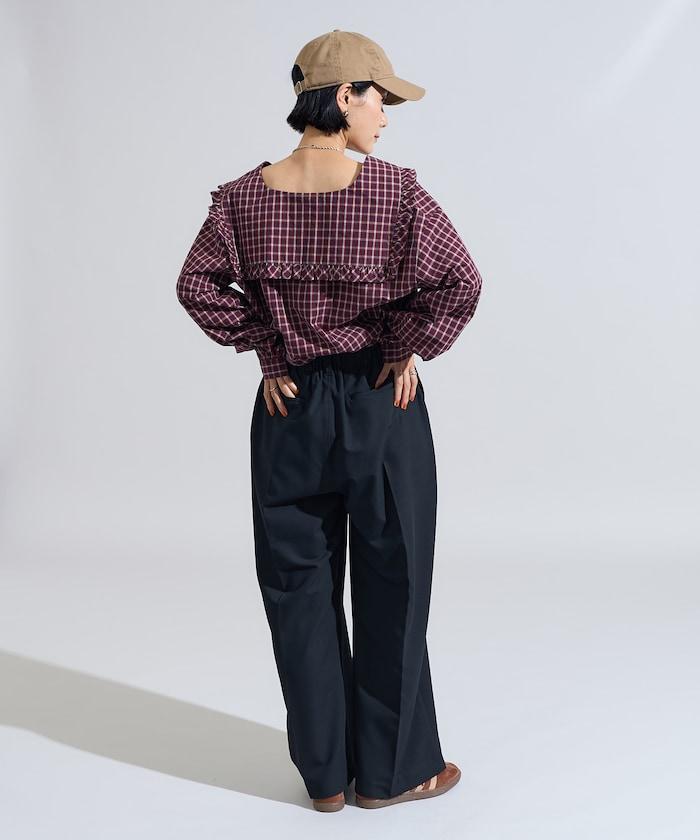 格紋水手領襯衫