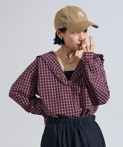 格紋水手領襯衫