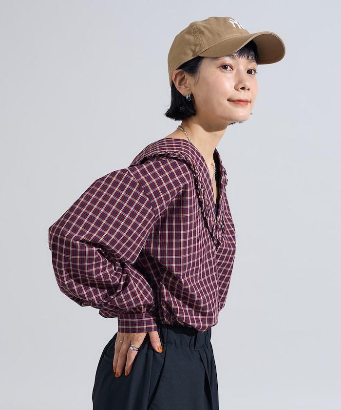 格紋水手領襯衫