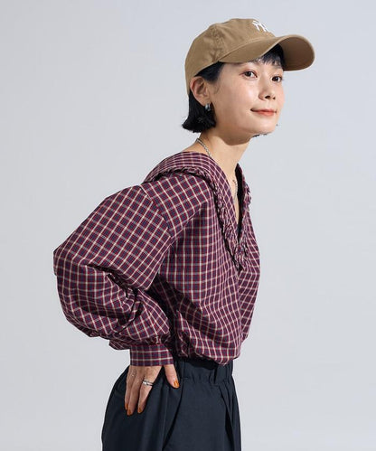 格紋水手領襯衫