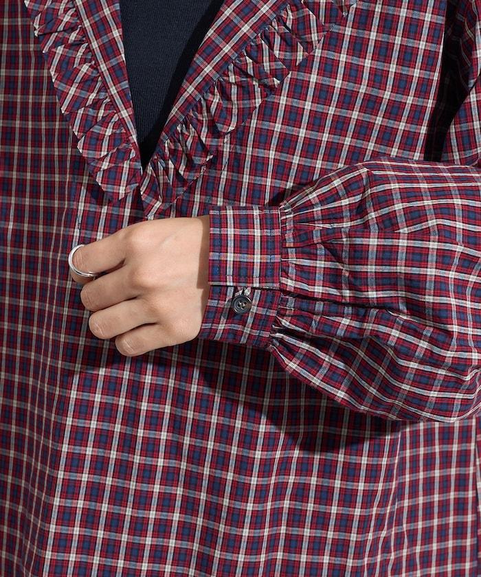 格紋水手領襯衫