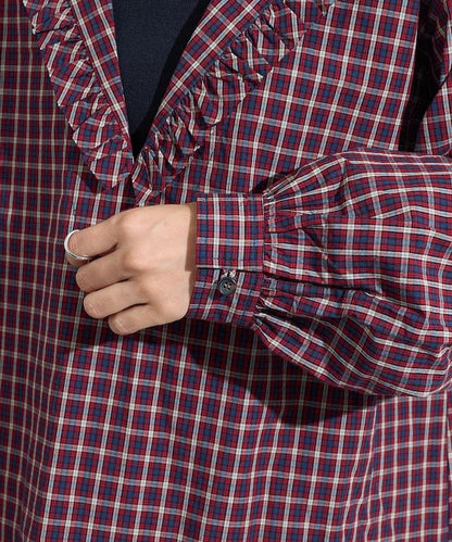 格紋水手領襯衫