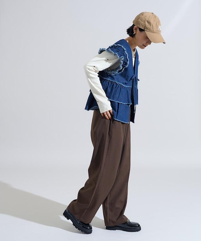 LANATEC 弧形休閒長褲＜可搭配套裝＞