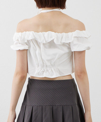 【mystic】[mline]玫瑰花頸帶襯衫