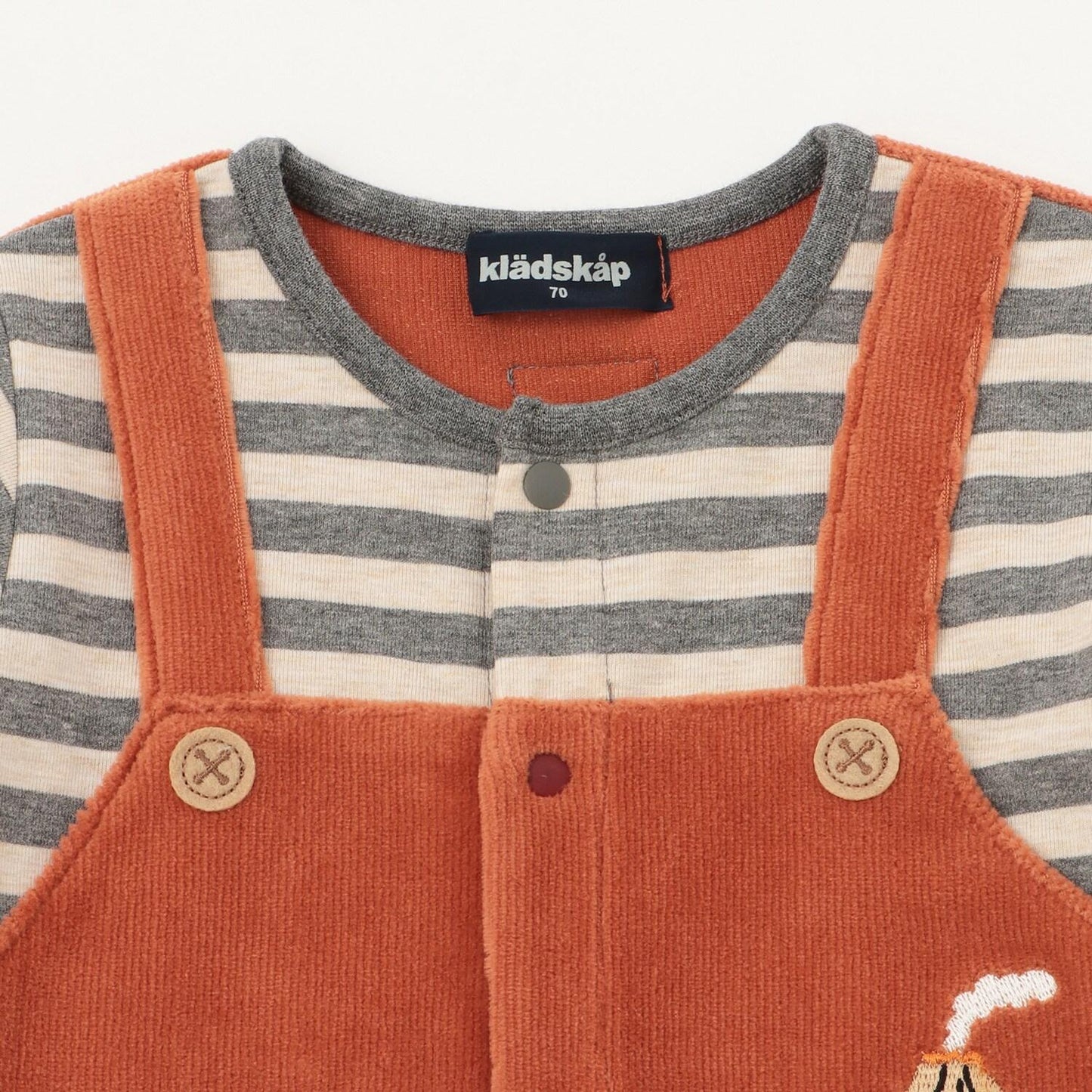 恐龍條紋拼接連體衣