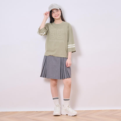 紐扣百褶裙褲