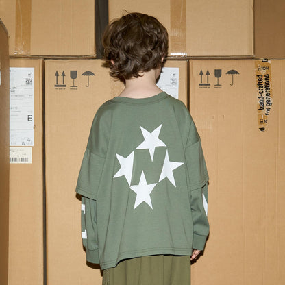 【MNCM】【正反兩穿】【舒適天竺棉】印花疊穿寬鬆T恤