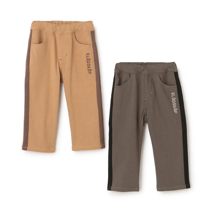 Logo+側邊條紋長款工裝褲