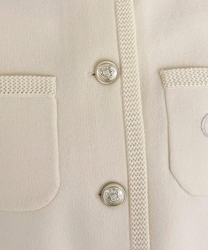 刺繡裝飾修身針織夾克