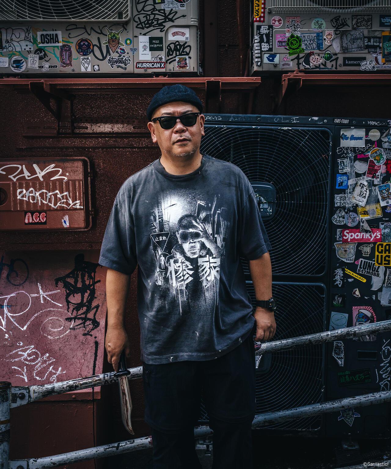 SAINT MICHAEL/GS_SS TEE/慘家-zange-/黑色